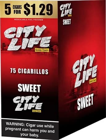 City Life Cigarillos 5 for $1.29 Sweet 15 Packs of 5
