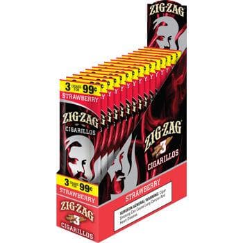 Zig Zag Strawberry Cigarillos (15 Pouches of 3 - Total 45)