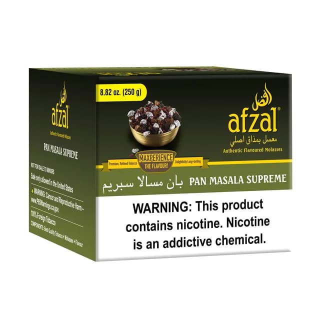 Afzal Pan Masala Supreme Hookah Tobacco - 250g Shisha Molasses