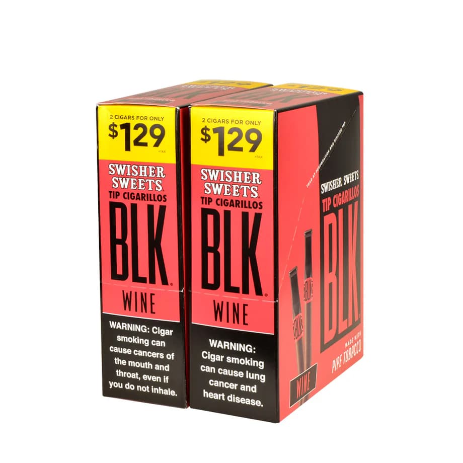 Swisher Sweets BLK Tip Wine (15 Pouches of 2)
