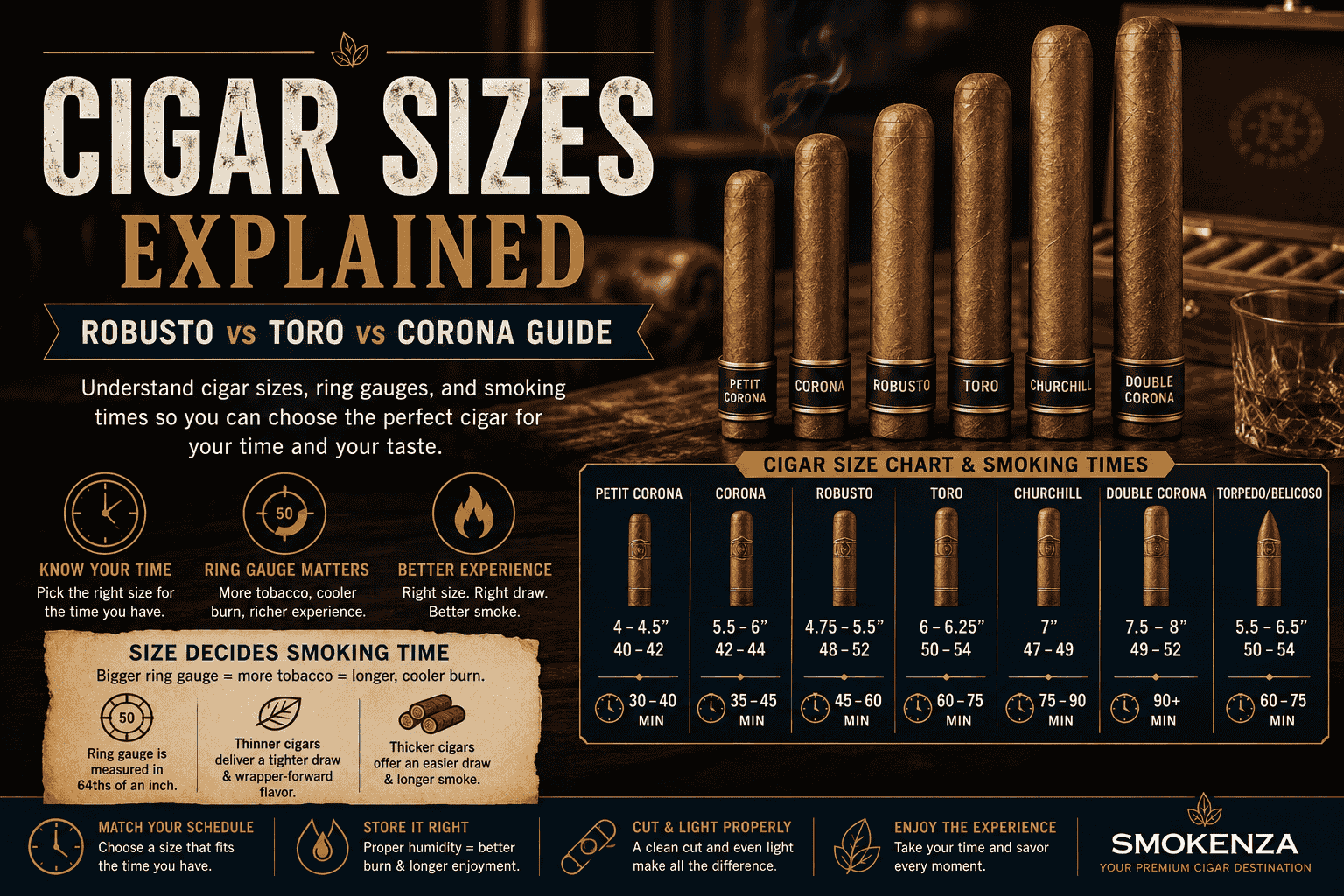 Cigar Sizes Explained: Robusto vs Toro vs Corona Guide