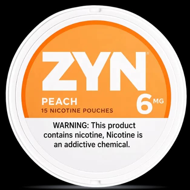 ZYN Peach 6mg Nicotine Pouches (5 cans)