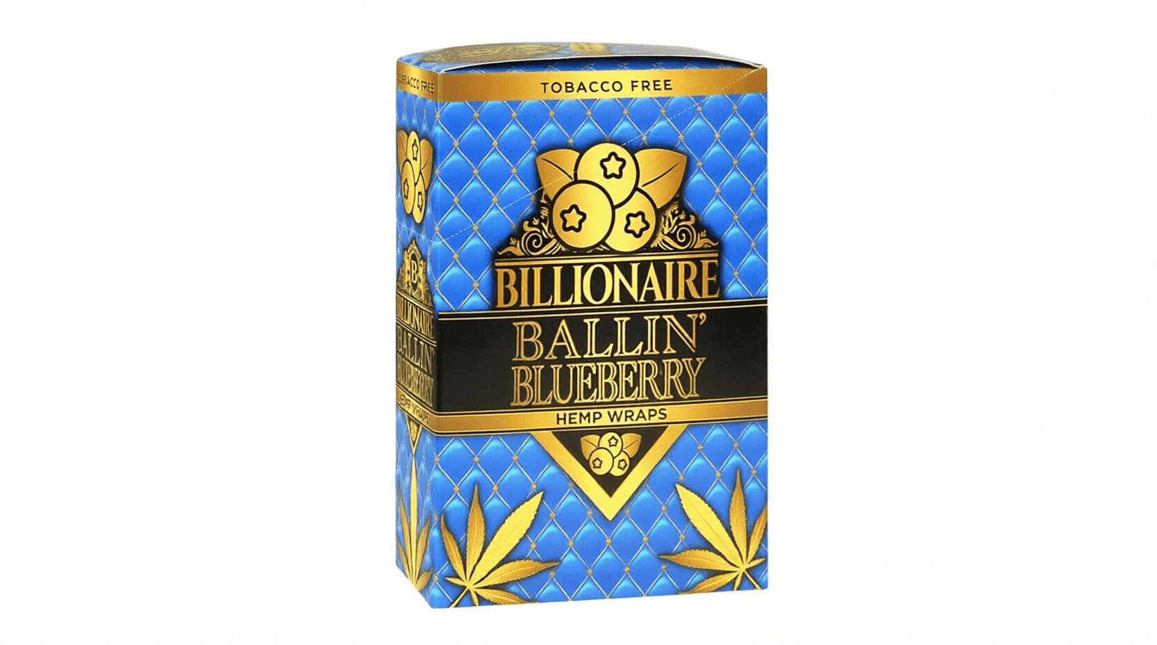 Billionaire Hemp Wraps - Ballin Blueberry - 25 Packs of 2 (Total 50)