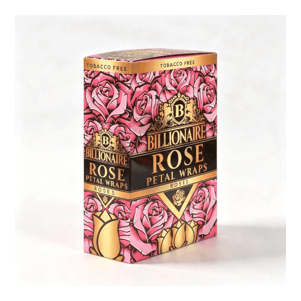 Billionaire Hemp Wraps - Roses - 25 Packs of 2 (Total 50)
