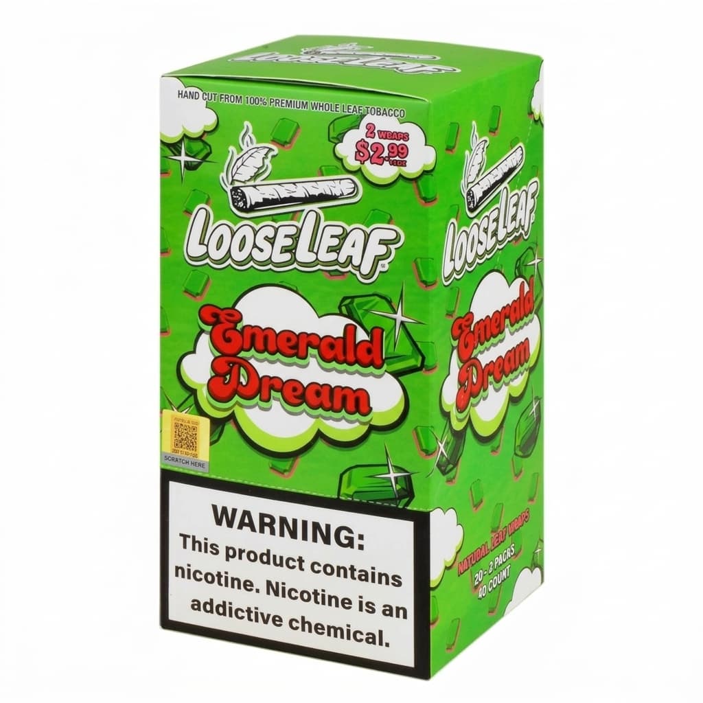 Loose Leaf Natural Wrap Emerald Dream, 20 packs of 2