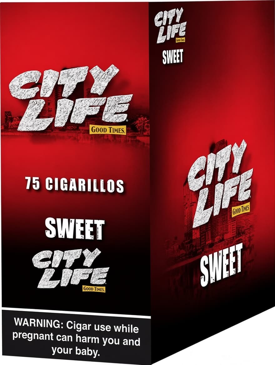 City Life Cigarillos Sweet - 15 Packs of 5