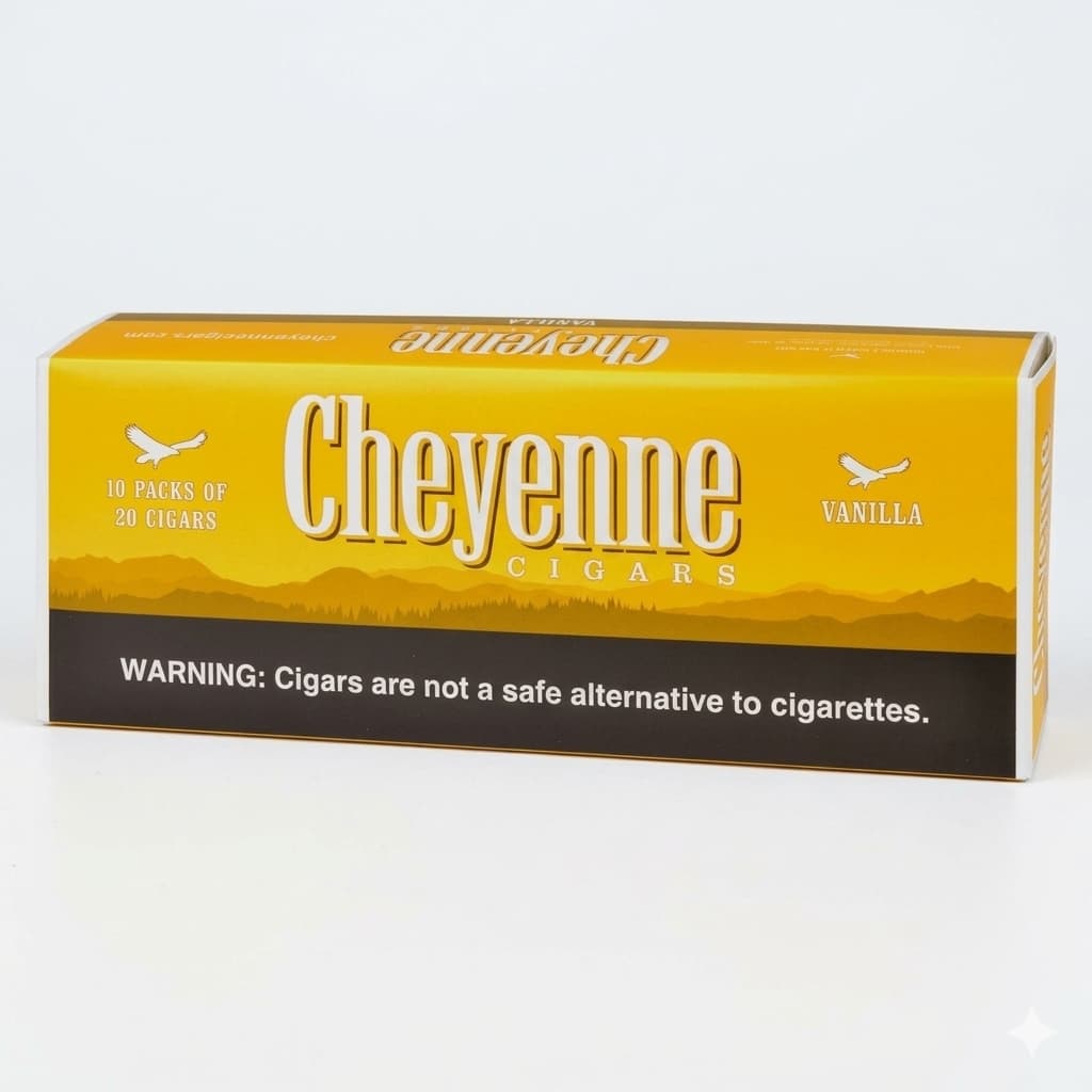 Cheyenne Vanilla Filtered Cigars - 10 Packs of 20 (200 Count)