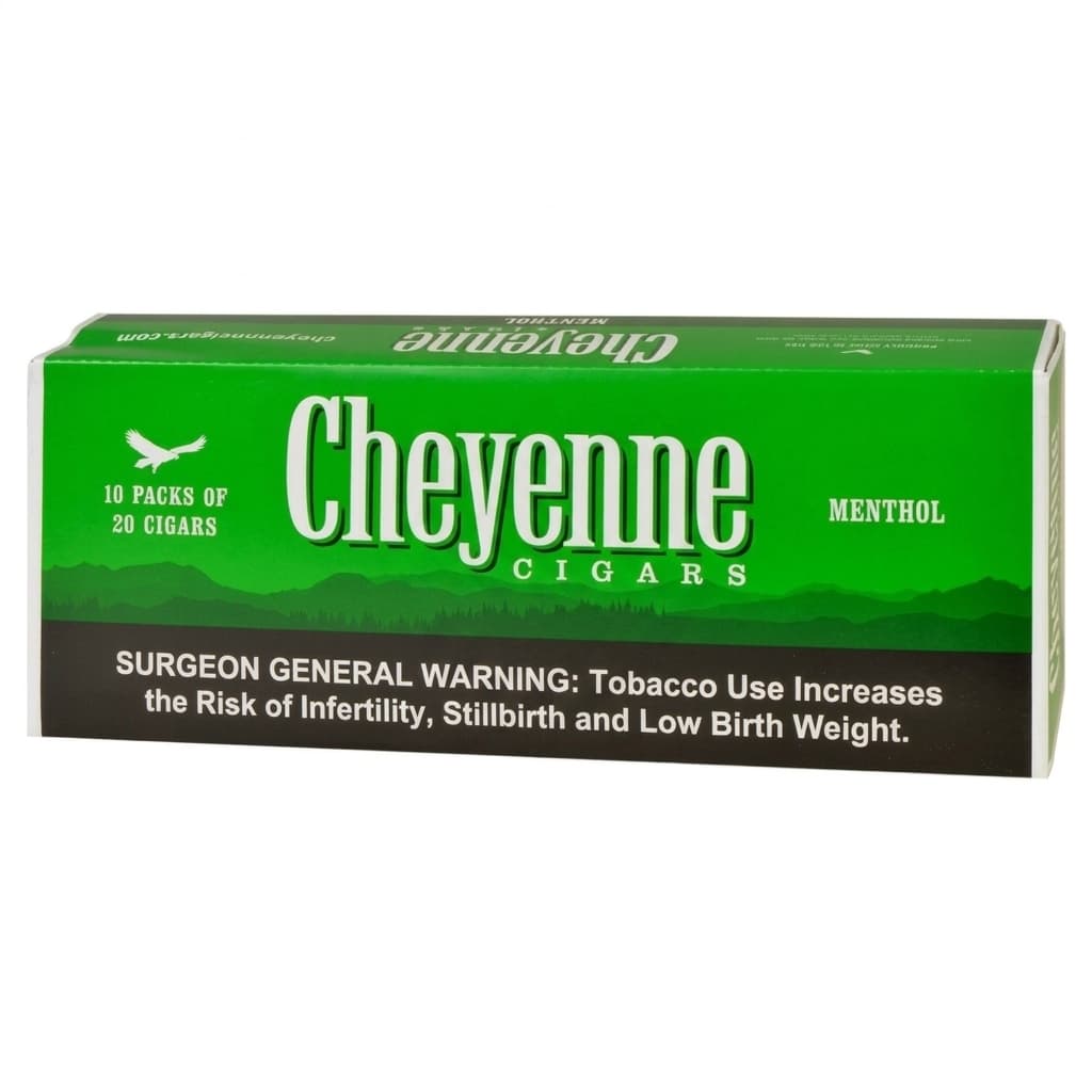 Cheyenne Menthol Filtered Cigars - 10 Packs of 20 (200 Count)