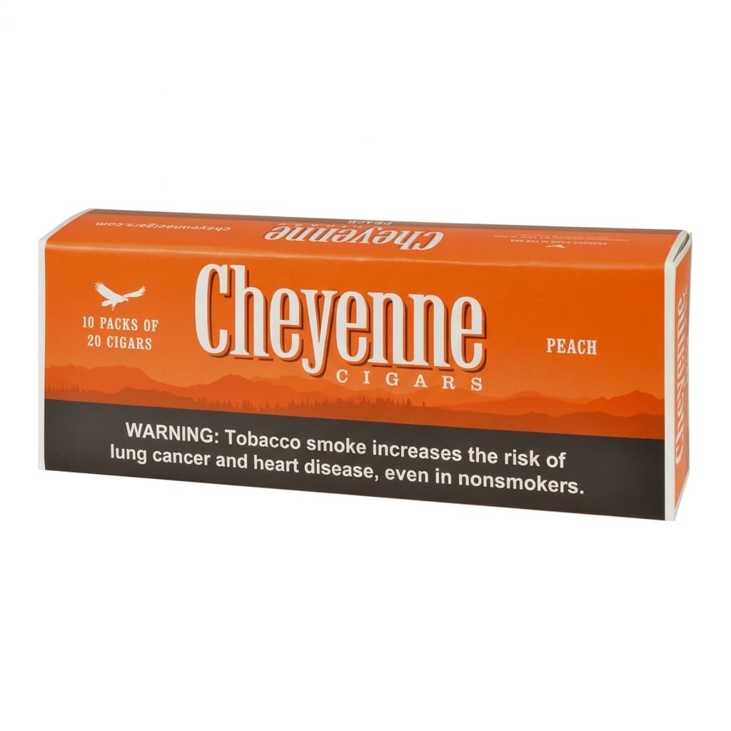 Cheyenne Peach Filtered Cigars - 10 Packs of 20 (200 Count)