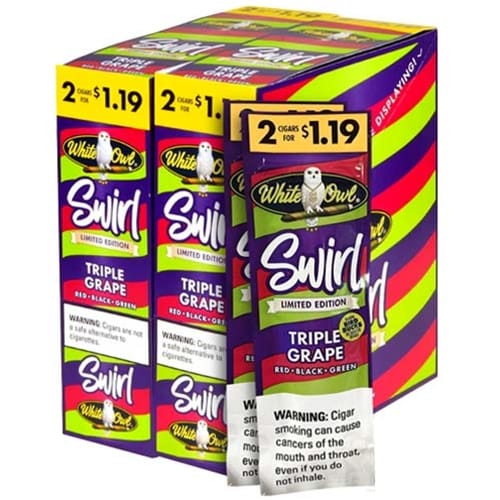 Triple Grape Swirl White Owl (30 Packs of 2 - Total 60)