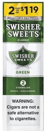 Swisher Sweets Cigarillos 30 Packs of 2 Cigars Green Sweet
