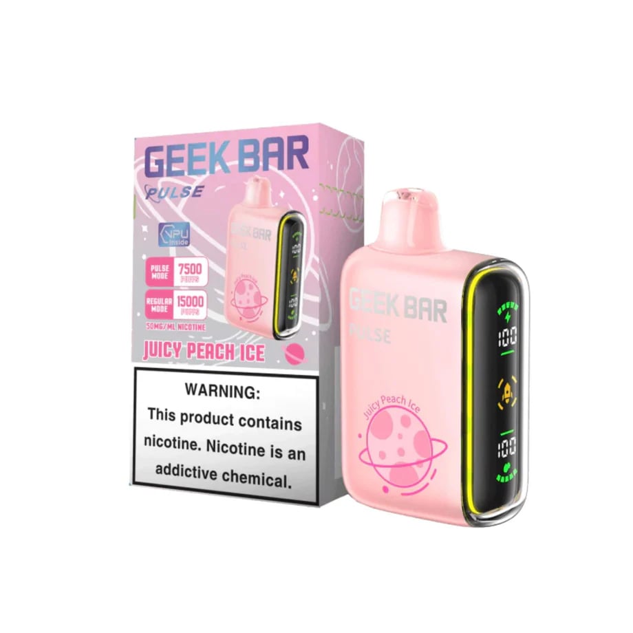 Geek Bar Juicy Peach Ice Disposable Vape – Ripe Peach + Icy Menthol