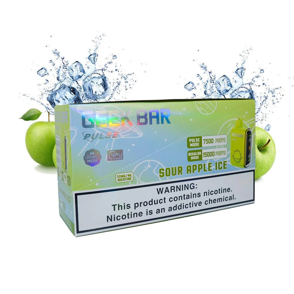 Geek Bar Pulse Sour Apple Ice – 5 Pack Box Disposable Vape