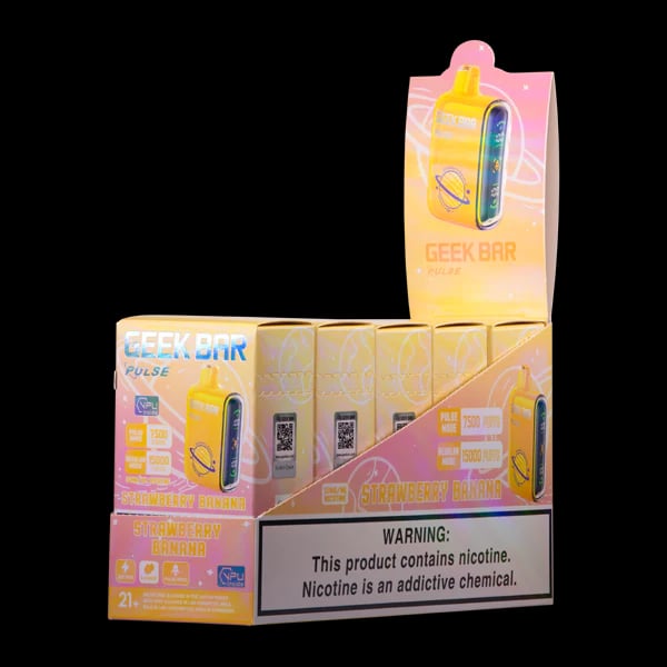 Geek Bar Pulse Strawberry Banana – 5 Pack Box Disposable Vape