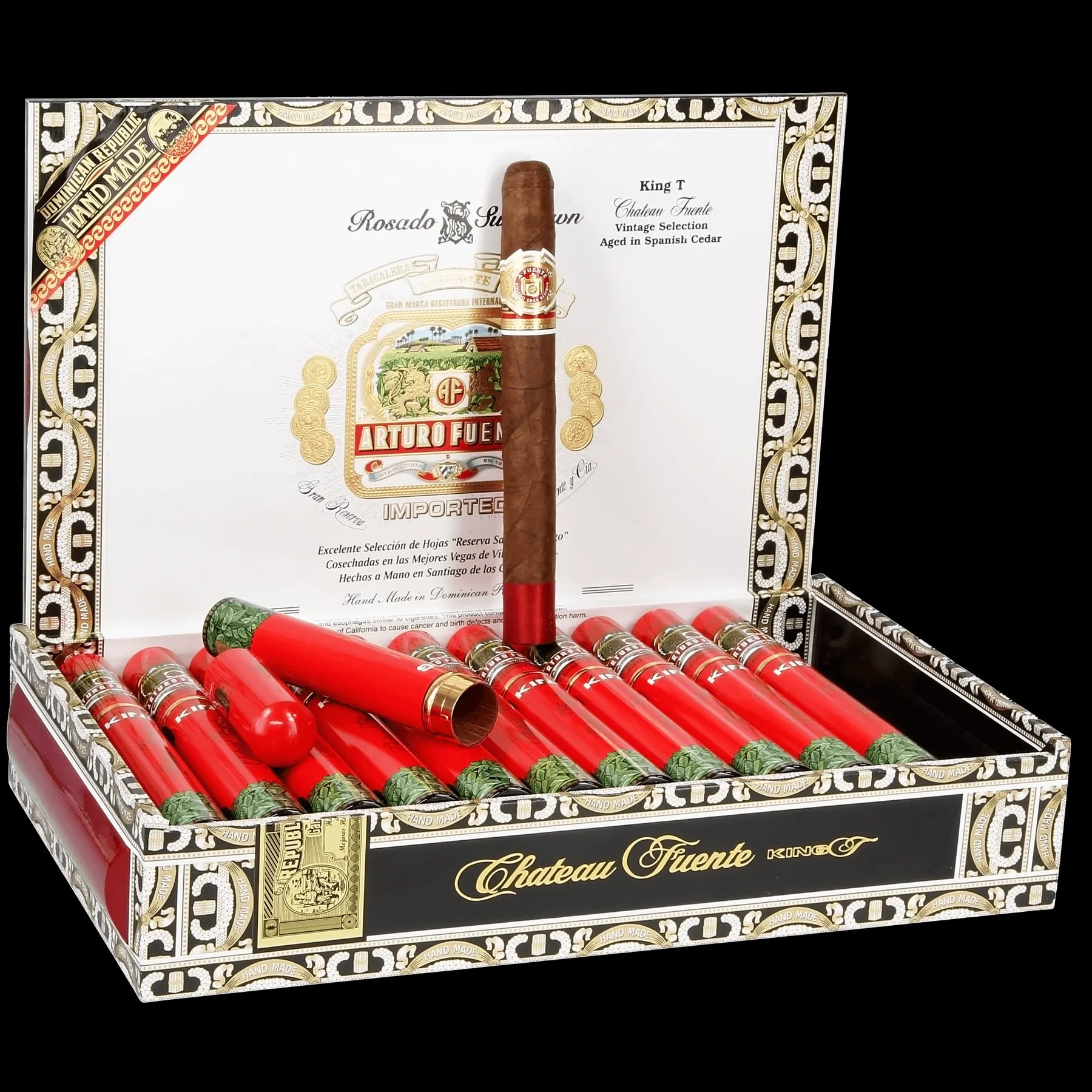 Arturo Fuente - Chateau Fuente - Rosado - Sun Grown - King T Tubo - BOX OF 24