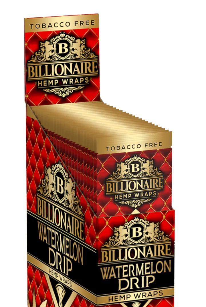 Billionaire Hemp Wraps - Watermelon Drip - 25 Packs of 2 (Total 50)