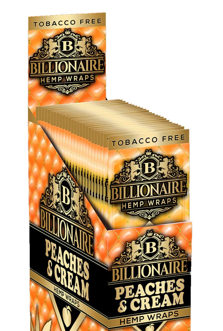 Billionaire Hemp Wraps - Peaches & Cream - 25 Packs of 2 (Total 50)