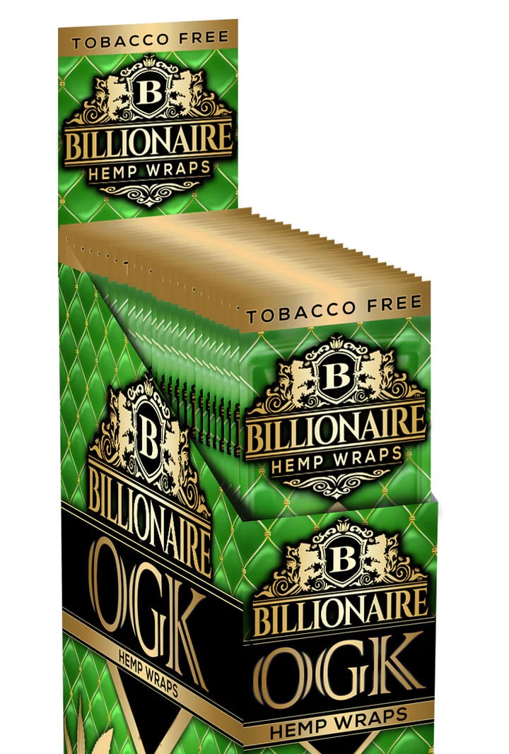 Billionaire Hemp Wraps - OGK - 25 Packs of 2 (Total 50)