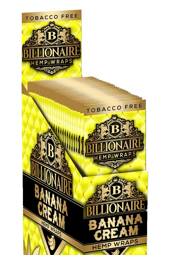 Billionaire Hemp Wraps - Banana Cream - 25 Packs of 2 (Total 50)