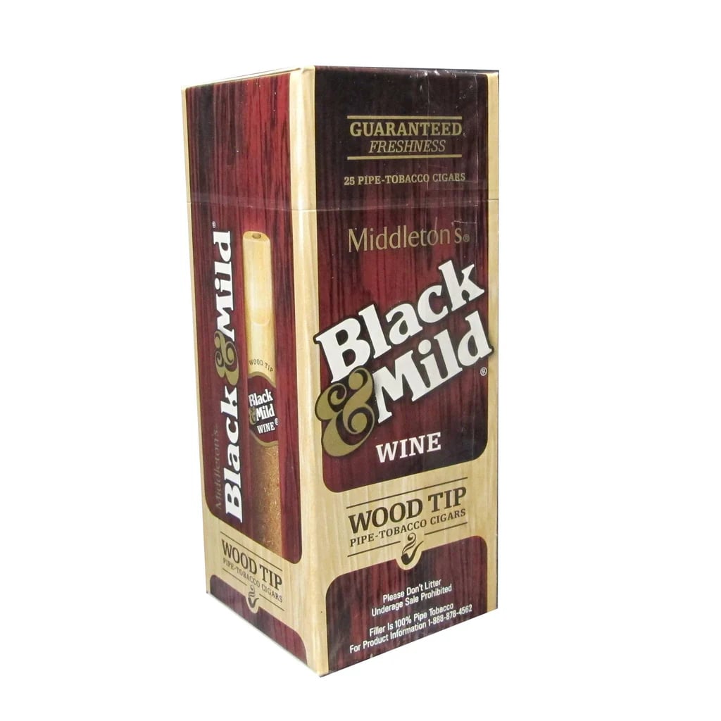 Black & Mild - Wine - Wood Tip - BOX OF 25