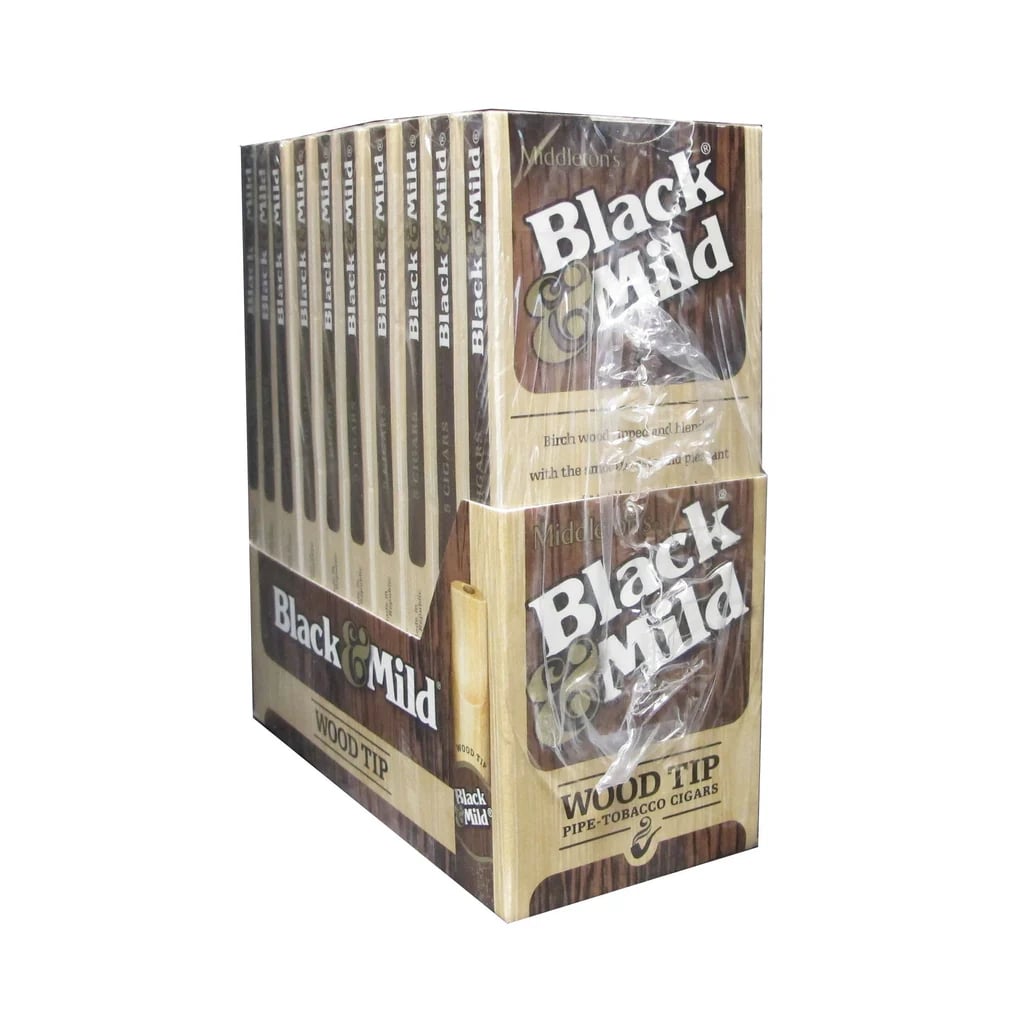 Black & Mild - Regular - Wood Tip - 10 Packs of 5 (Total 50)