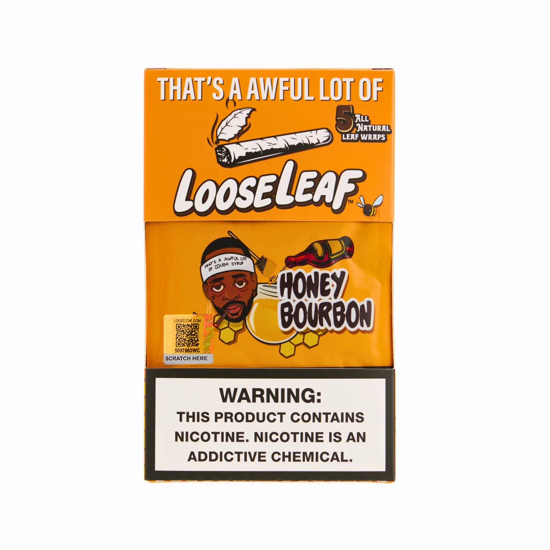 Loose Leaf Honey Bourbon wraps, 8 packs of 5
