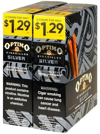 Optimo Cigarillos 30 Pouches of 2 Silver
