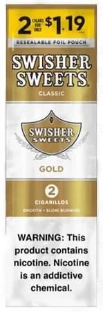 Swisher Sweets Cigarillos 30 Packs of 2 Cigars Gold