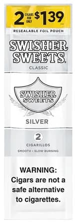 Swisher Sweets Cigarillos 30 Packs of 2 Cigars Silver
