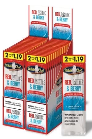 White Owl Cigarillos 30 Packs of 2 Cigars Red, White & Berry