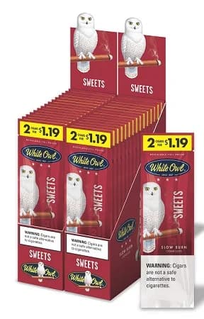 White Owl Cigarillos 30 Packs of 2 Cigars Sweets