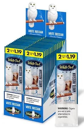 White Owl Cigarillos 30 Packs of 2 Cigars White Russian