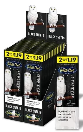 White Owl Black Sweets (30 Packs of 2 - Total 60)