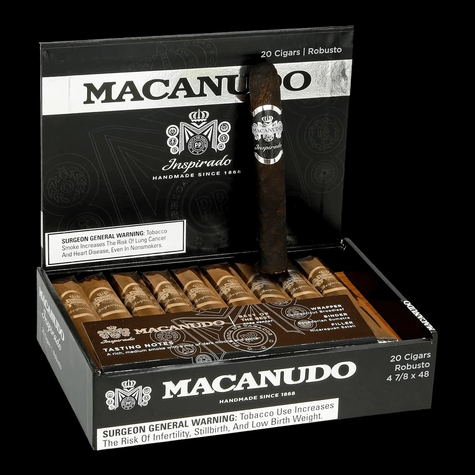 Macanudo Inspirado Black Robusto 20