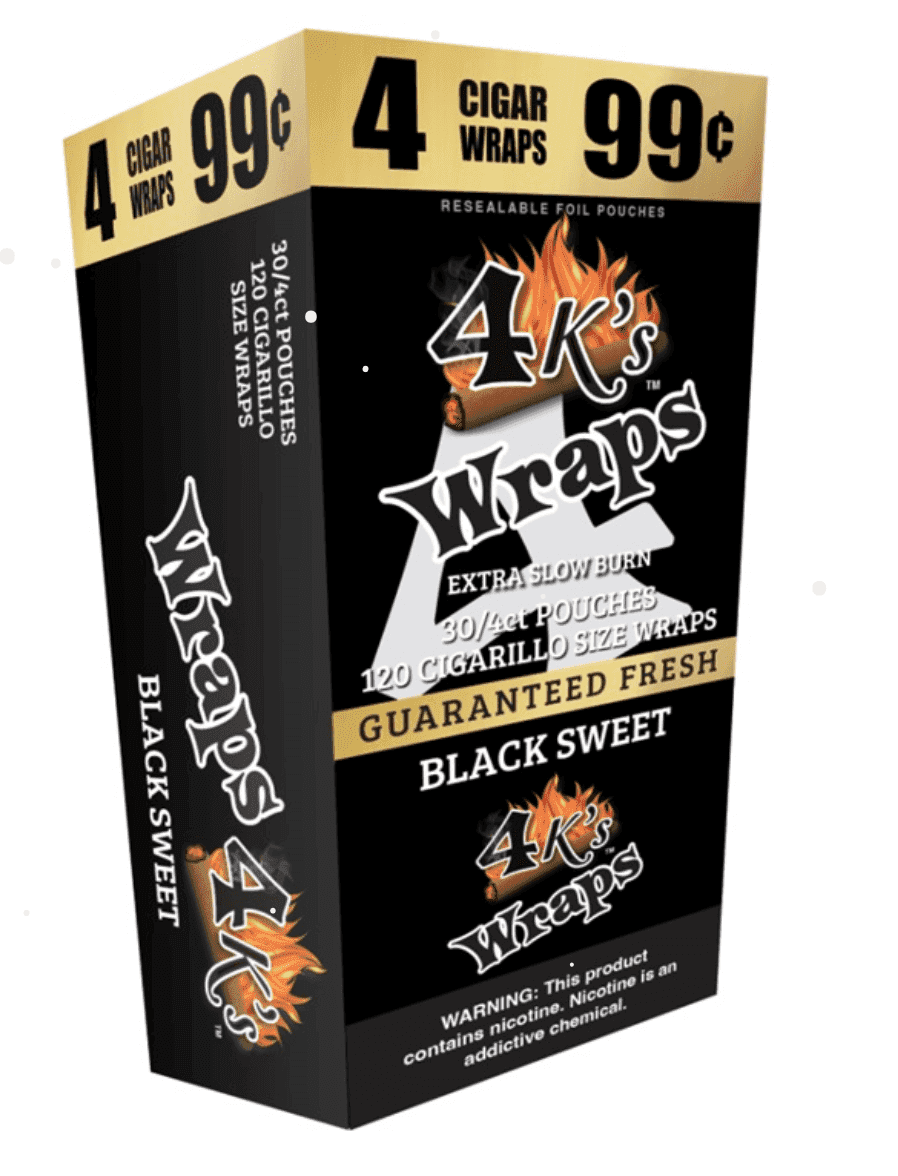 4 Kings Black Sweet Wraps - 30 Packs