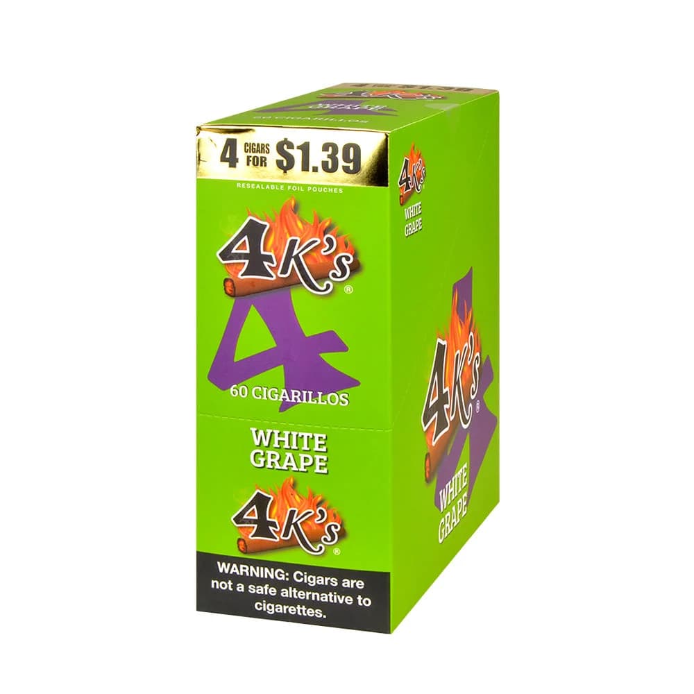 4 Kings White Grape Cigarillos - 15 Pouches of 4