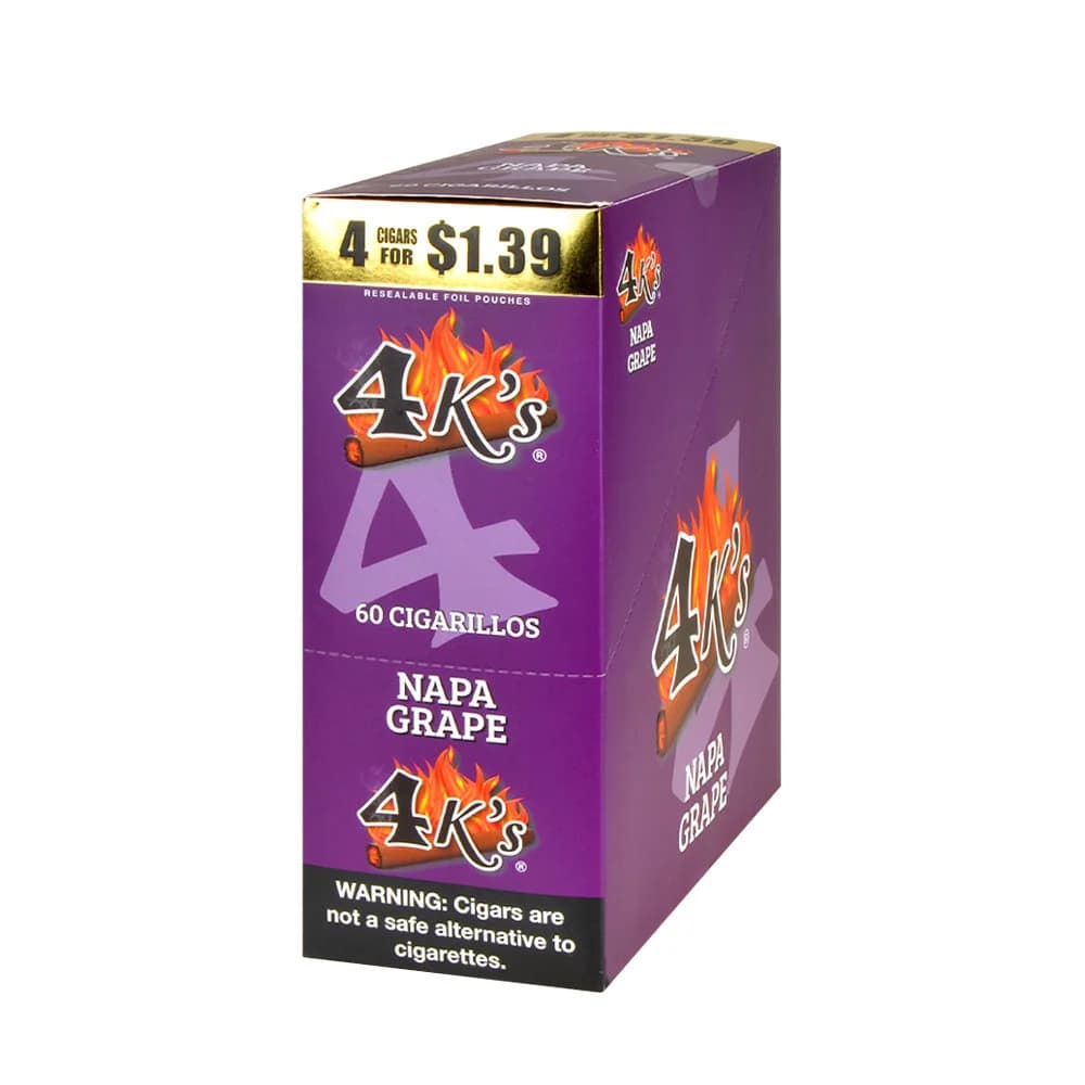 Good Times 4Ks Cigarillos - Napa Grape - 15 Pouches of 4