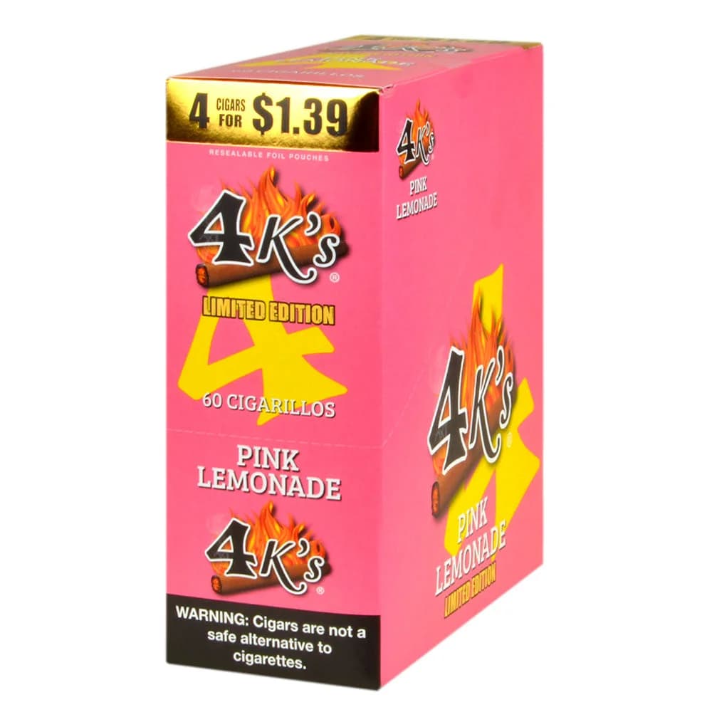 4 Kings Pink Lemonade Cigarillos - 15 Pouches of 4