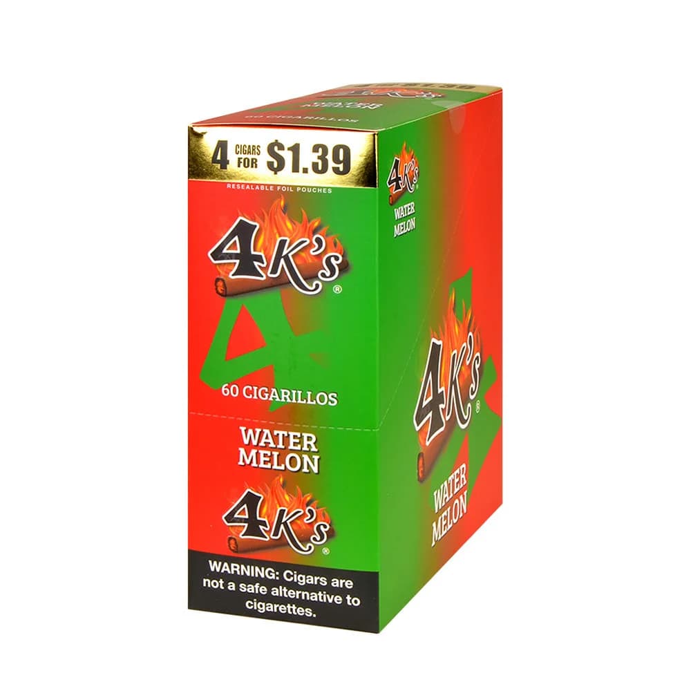 4 Kings Watermelon Cigarillos - 15 Pouches of 4
