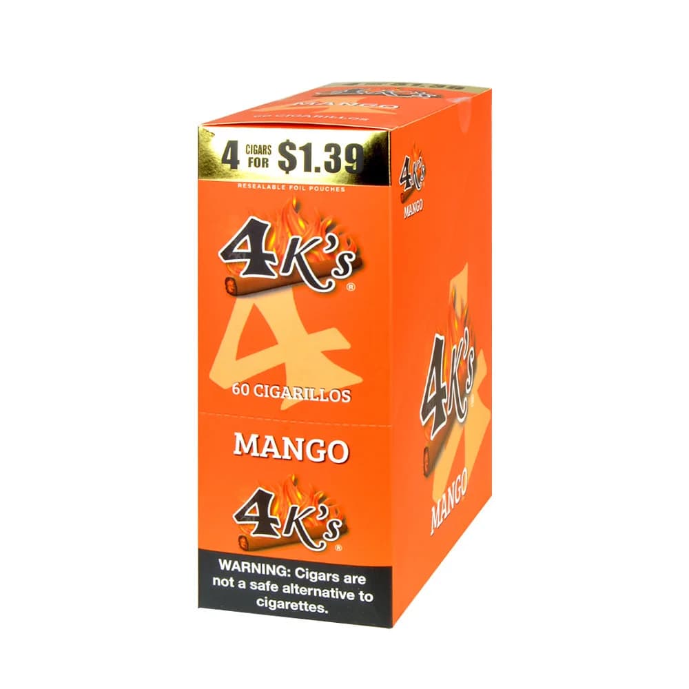 4 Kings Mango Cigarillos - 15 Pouches of 4