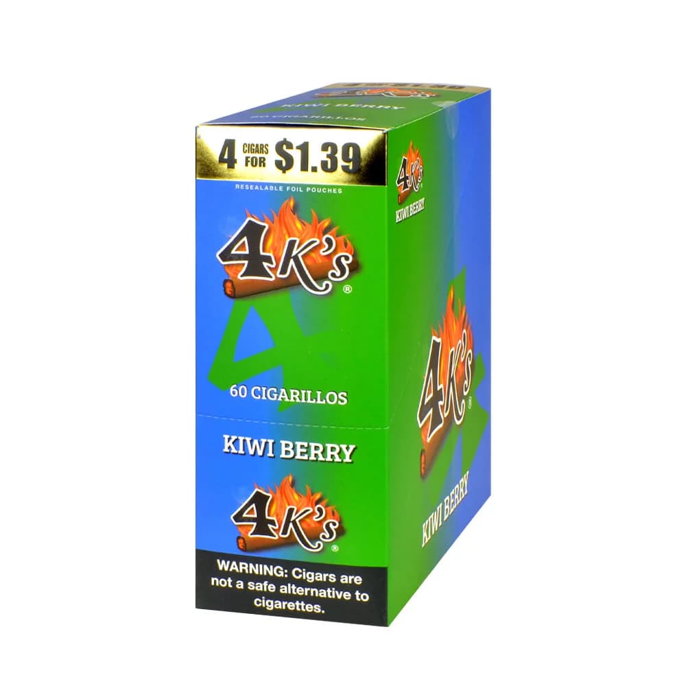 4 Kings Kiwi Berry Cigarillos (15 Pouches of 4 - Total 60)