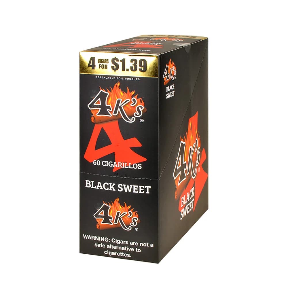 Good Times 4Ks Cigarillos - Black Sweet - 15 Pouches of 4