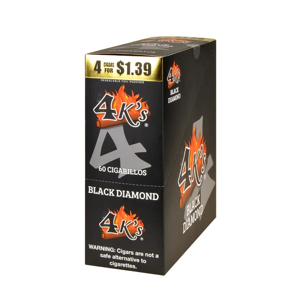4 Kings Cigars - Black Diamond - 15 Pouches of 4