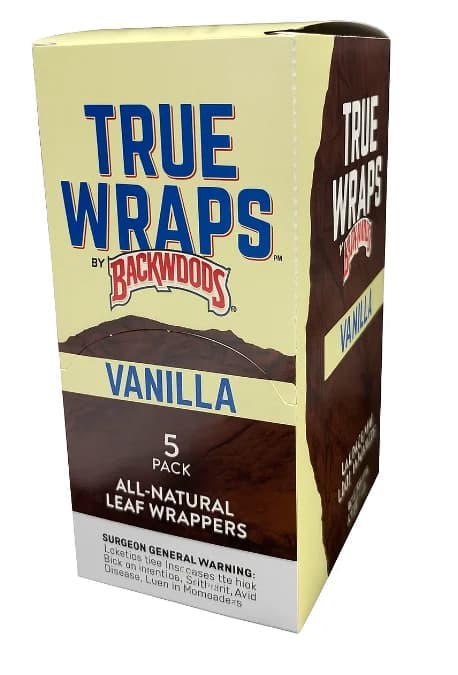 Backwoods True Wraps - Vanilla (16 Packs of 5 - Total 80)