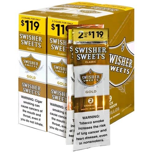 Swisher Sweets Gold Cigarillos (30 Packs of 2 - Total 60)