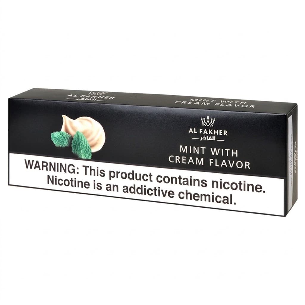 Al Fakher Mint with Cream Hookah Shisha - 10 Packs of 50g