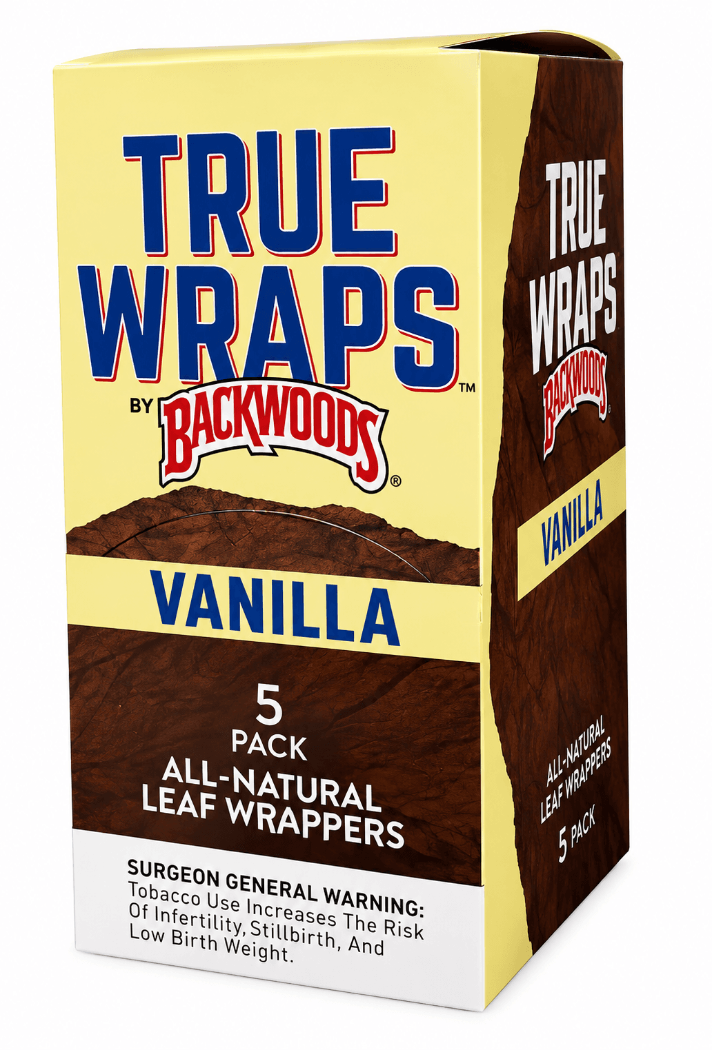 Backwoods True Wraps - Vanilla (16 Packs of 5 - Total 80)