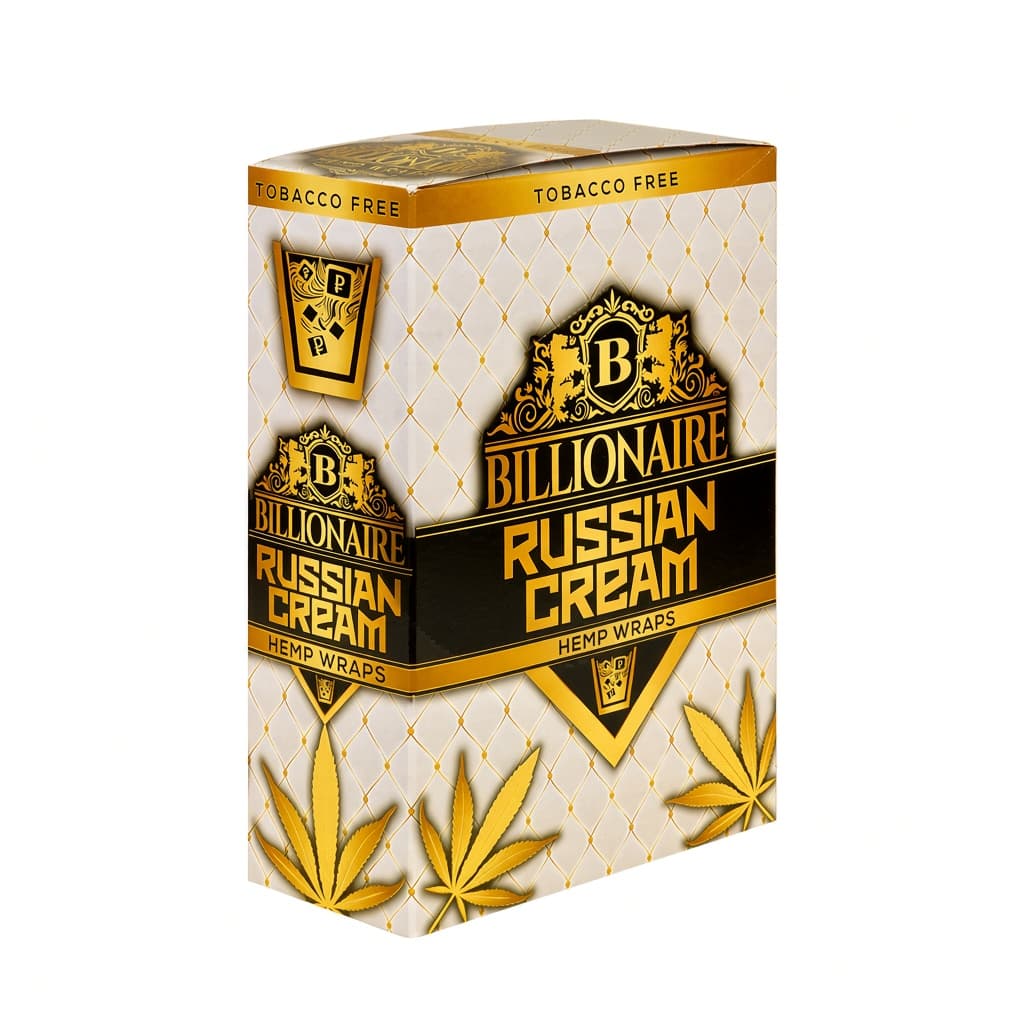 Billionaire Hemp Wraps - Russian Cream - 25 Packs of 2 (Total 50)