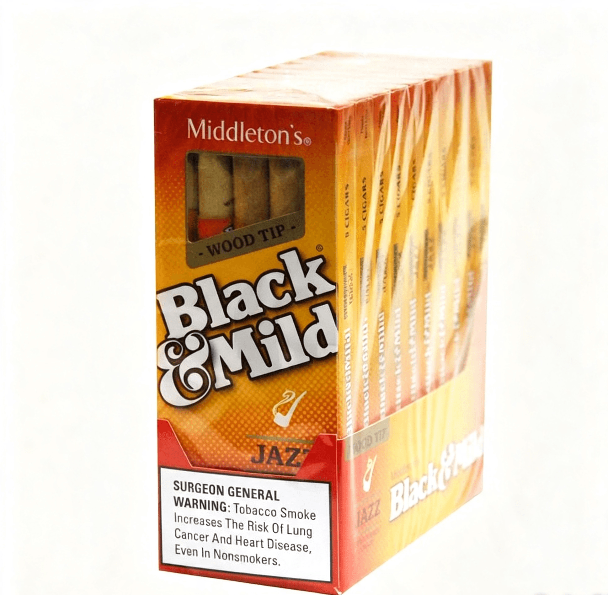 Black & Mild Jazz Wood Tip Cigars (10 Packs of 5)