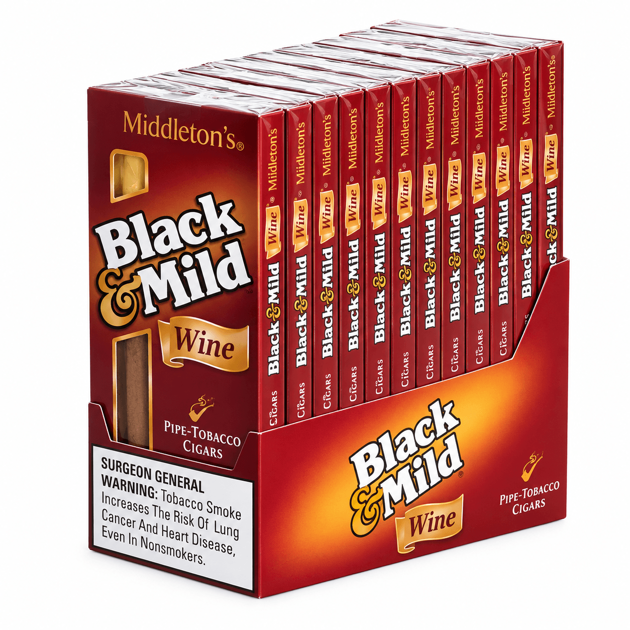 Black & Mild Wine Cigars (10 Packs of 5)